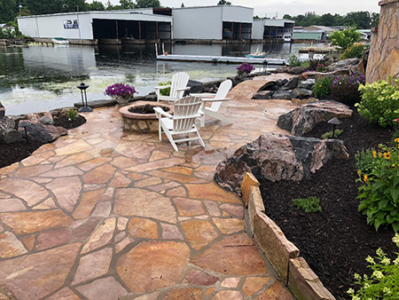 Mortared Flagstone Patio